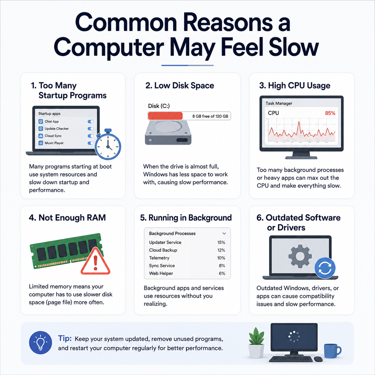 Common Reasons a Computer May Feel Slow