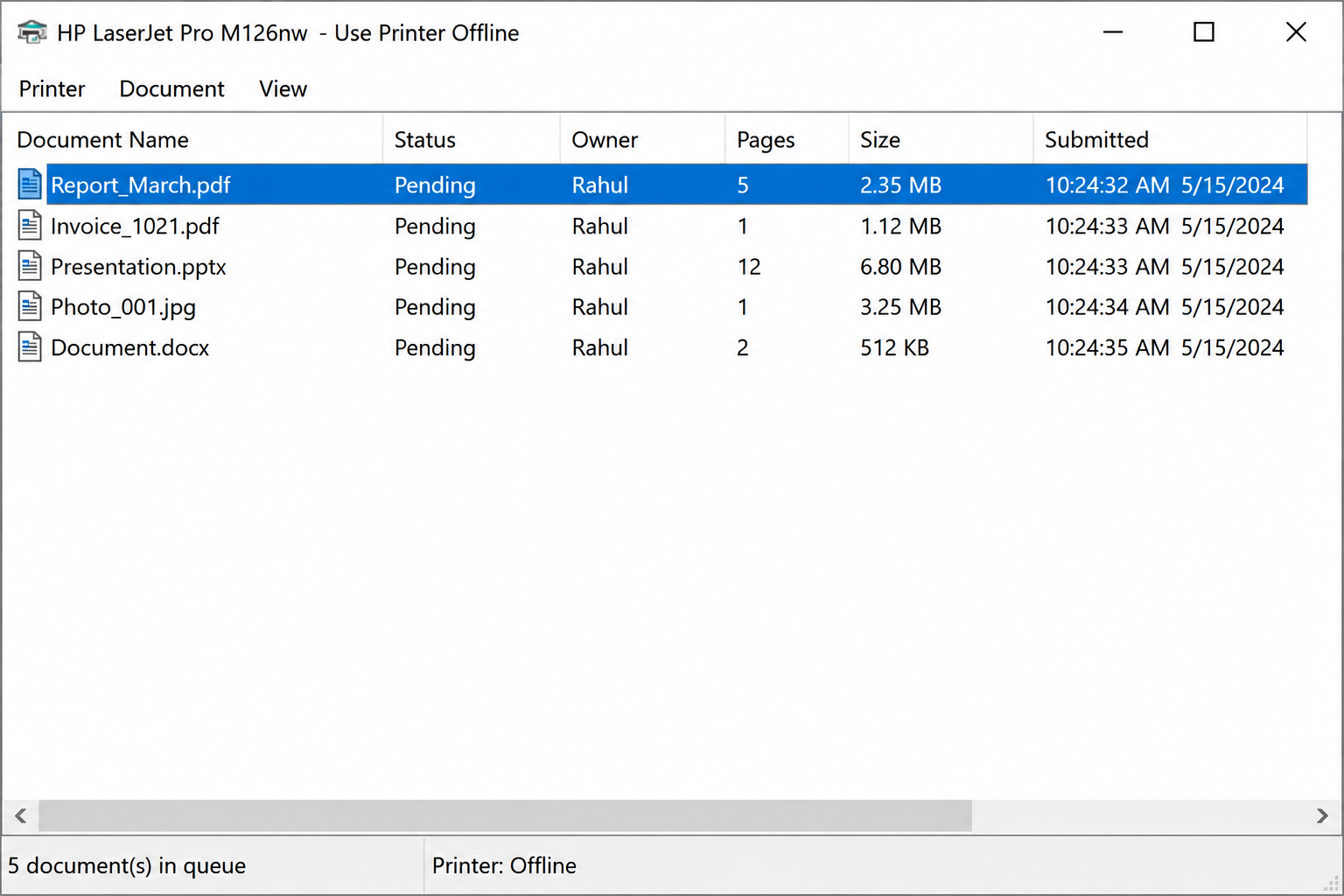 Check Print Queue